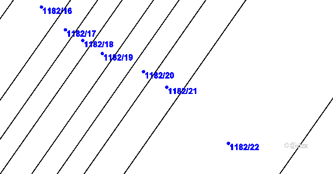 Parcela st. 1182/21 v KÚ Želešice, Katastrální mapa