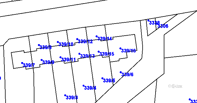 Parcela st. 339/15 v KÚ Želešice, Katastrální mapa