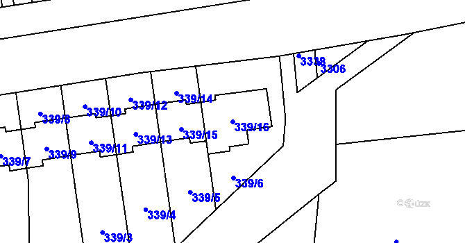 Parcela st. 339/16 v KÚ Želešice, Katastrální mapa