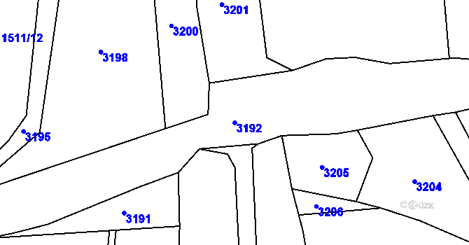 Parcela st. 3192 v KÚ Želešice, Katastrální mapa