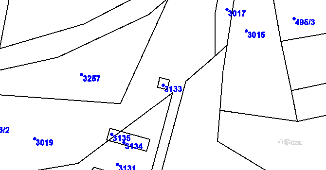 Parcela st. 3133 v KÚ Želešice, Katastrální mapa