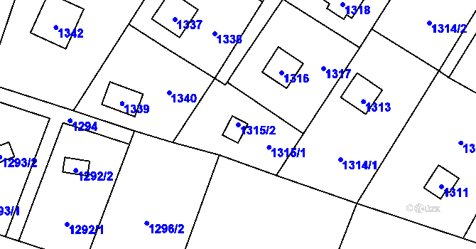 Parcela st. 1315/2 v KÚ Želešice, Katastrální mapa