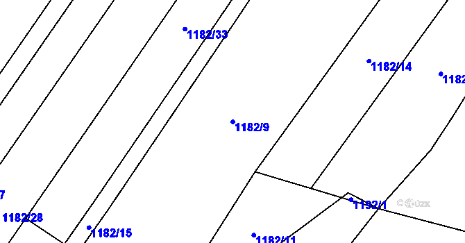 Parcela st. 1182/9 v KÚ Želešice, Katastrální mapa