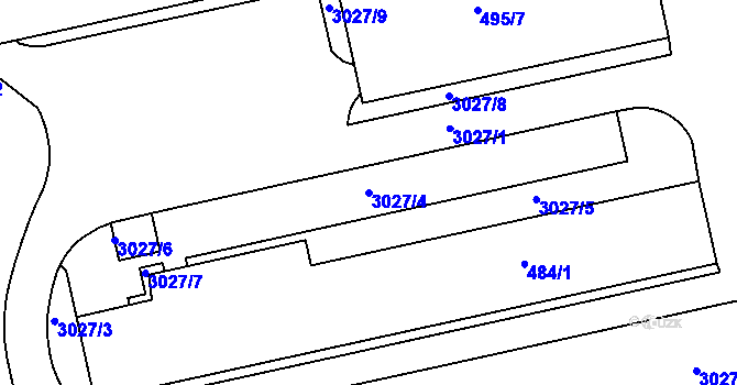 Parcela st. 3027/4 v KÚ Želešice, Katastrální mapa