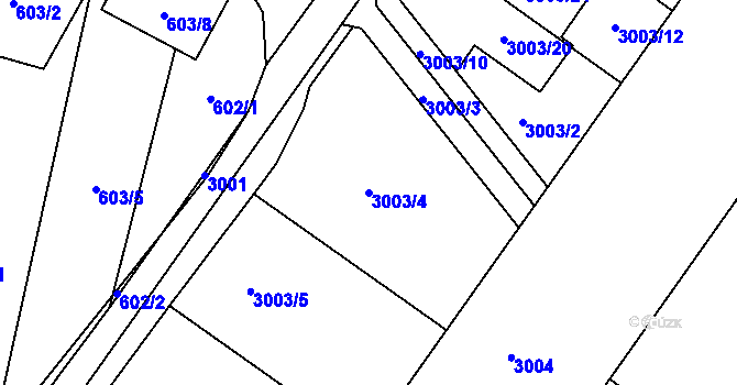 Parcela st. 3003/4 v KÚ Želešice, Katastrální mapa