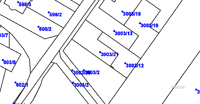 Parcela st. 3003/21 v KÚ Želešice, Katastrální mapa