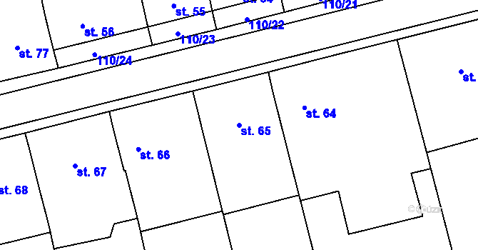 Parcela st. 65 v KÚ Bítovánky, Katastrální mapa