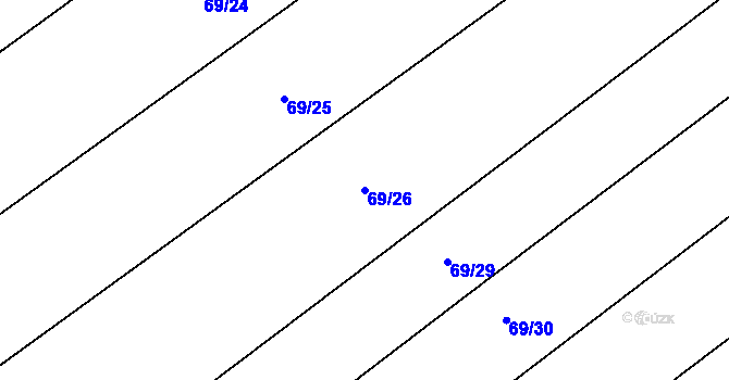Parcela st. 69/26 v KÚ Horky u Želetavy, Katastrální mapa