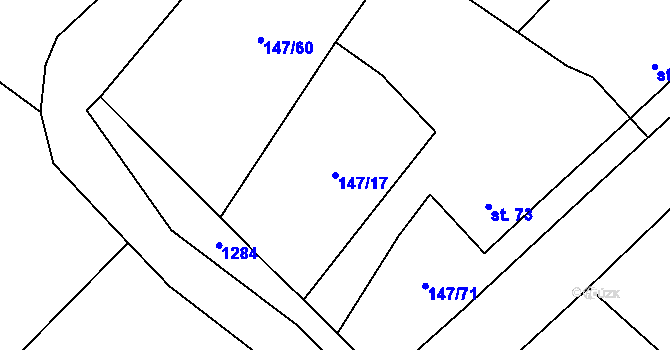Parcela st. 147/17 v KÚ Šašovice, Katastrální mapa