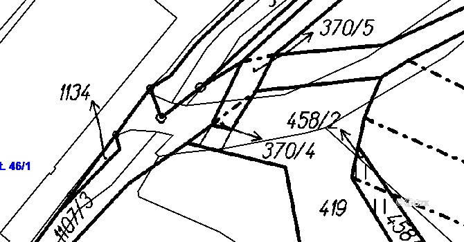 Parcela st. 370/4 v KÚ Šašovice, Katastrální mapa