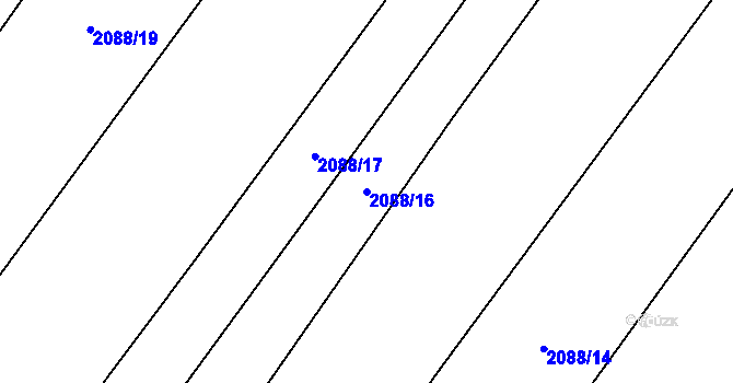 Parcela st. 2088/16 v KÚ Želetava, Katastrální mapa
