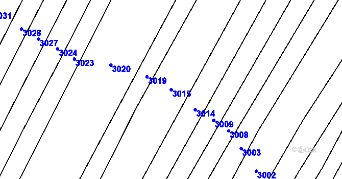 Parcela st. 3015 v KÚ Želetava, Katastrální mapa