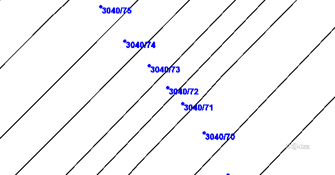 Parcela st. 3040/72 v KÚ Želetava, Katastrální mapa