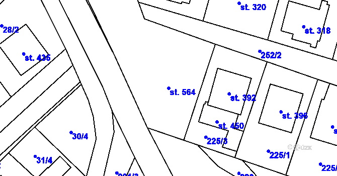 Parcela st. 564 v KÚ Želetava, Katastrální mapa