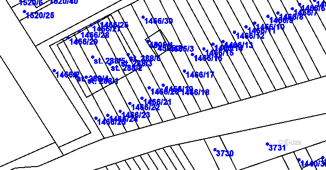Parcela st. 1466/19 v KÚ Želetice u Kyjova, Katastrální mapa
