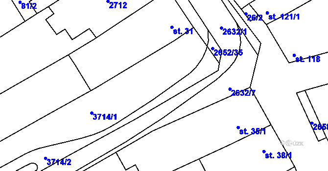 Parcela st. 34 v KÚ Želetice u Kyjova, Katastrální mapa