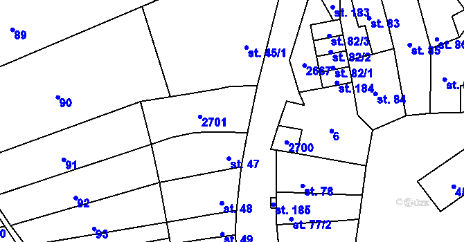 Parcela st. 46 v KÚ Želetice u Kyjova, Katastrální mapa