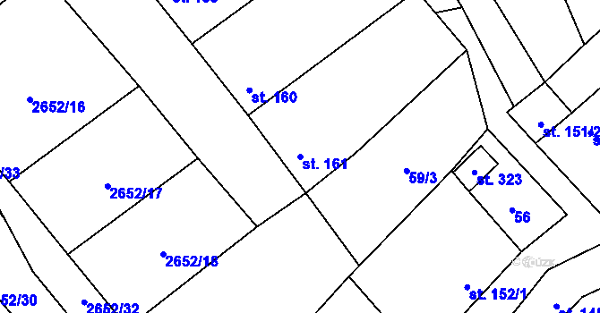 Parcela st. 161 v KÚ Želetice u Kyjova, Katastrální mapa