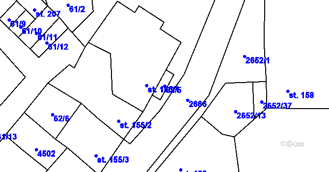 Parcela st. 62/5 v KÚ Želetice u Kyjova, Katastrální mapa