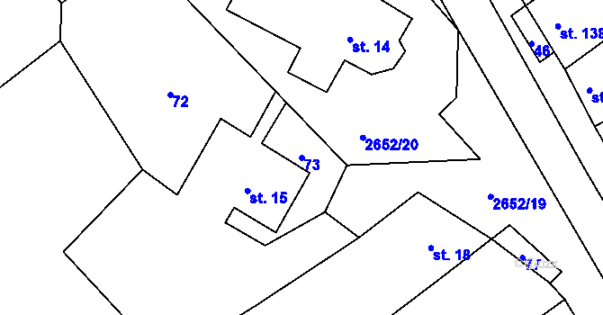 Parcela st. 73 v KÚ Želetice u Kyjova, Katastrální mapa
