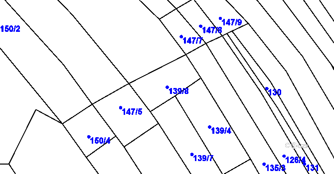 Parcela st. 139/8 v KÚ Želetice u Kyjova, Katastrální mapa