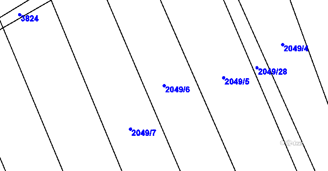 Parcela st. 2049/6 v KÚ Želetice u Kyjova, Katastrální mapa