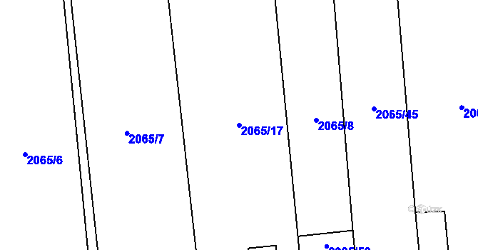 Parcela st. 2065/17 v KÚ Želetice u Kyjova, Katastrální mapa