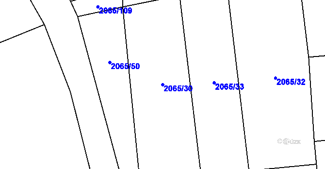 Parcela st. 2065/30 v KÚ Želetice u Kyjova, Katastrální mapa