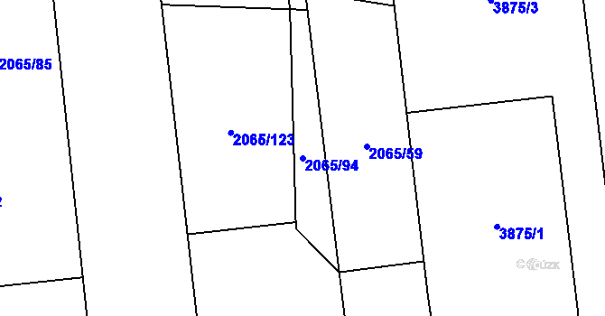 Parcela st. 2065/94 v KÚ Želetice u Kyjova, Katastrální mapa