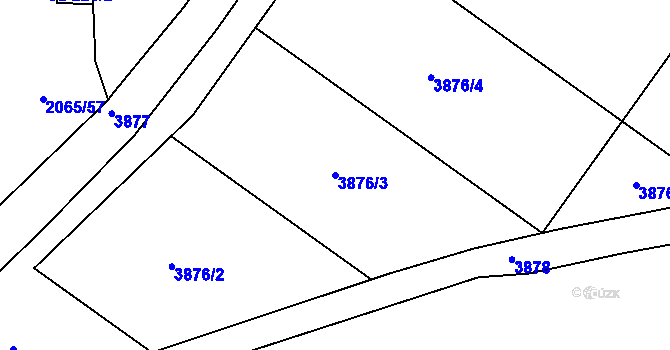 Parcela st. 3876/3 v KÚ Želetice u Kyjova, Katastrální mapa