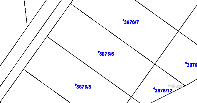 Parcela st. 3876/6 v KÚ Želetice u Kyjova, Katastrální mapa