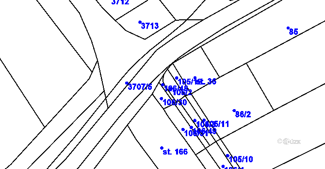 Parcela st. 106/48 v KÚ Želetice u Kyjova, Katastrální mapa