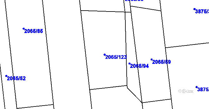 Parcela st. 2065/123 v KÚ Želetice u Kyjova, Katastrální mapa