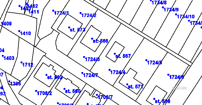 Parcela st. 690/10 v KÚ Želetice u Znojma, Katastrální mapa