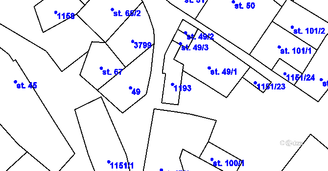 Parcela st. 48 v KÚ Želetice u Znojma, Katastrální mapa