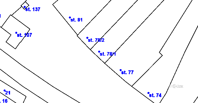 Parcela st. 78/1 v KÚ Želetice u Znojma, Katastrální mapa