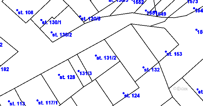 Parcela st. 131/2 v KÚ Želetice u Znojma, Katastrální mapa