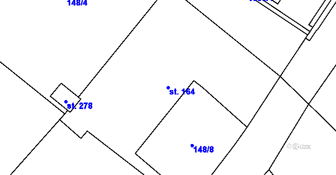 Parcela st. 164 v KÚ Želetice u Znojma, Katastrální mapa