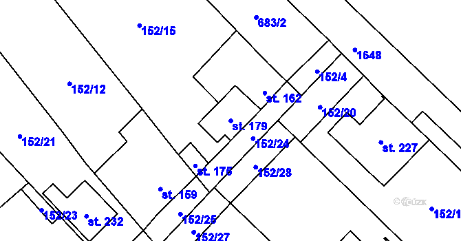 Parcela st. 179 v KÚ Želetice u Znojma, Katastrální mapa