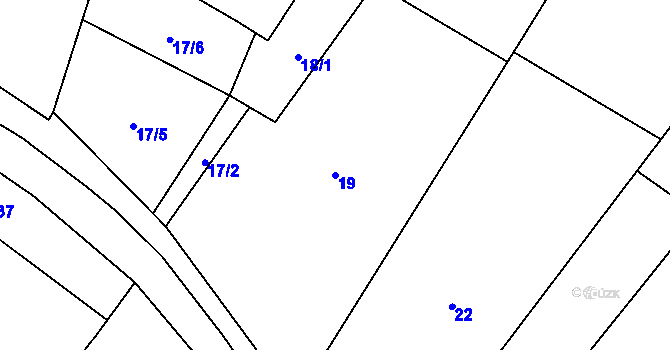 Parcela st. 19 v KÚ Želetice u Znojma, Katastrální mapa