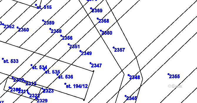 Parcela st. 518/104 v KÚ Želetice u Znojma, Katastrální mapa