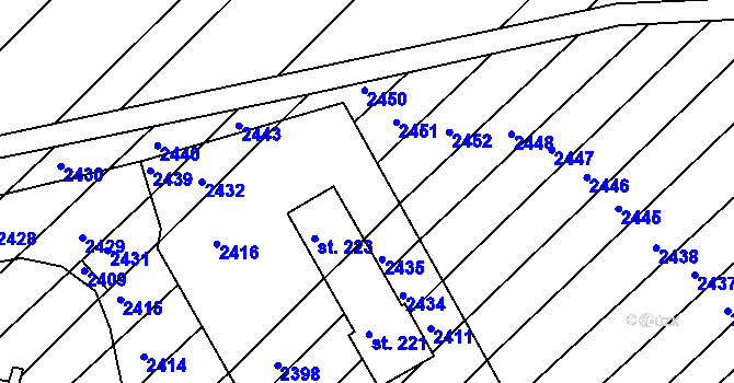 Parcela st. 677/7 v KÚ Želetice u Znojma, Katastrální mapa
