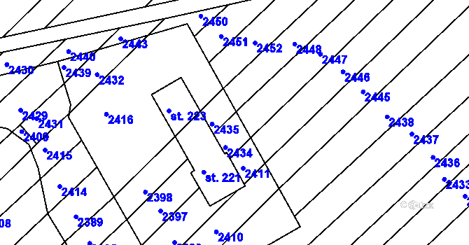 Parcela st. 677/11 v KÚ Želetice u Znojma, Katastrální mapa