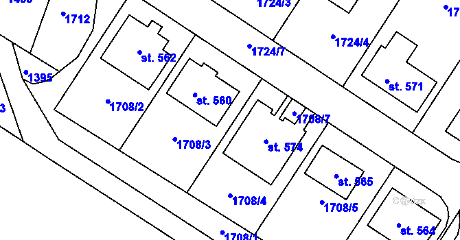 Parcela st. 690/18 v KÚ Želetice u Znojma, Katastrální mapa