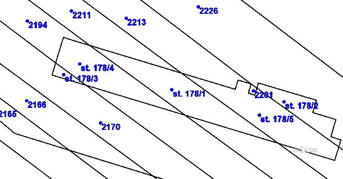 Parcela st. 178/1 v KÚ Želetice u Znojma, Katastrální mapa