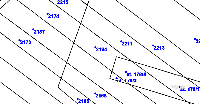 Parcela st. 500/16 v KÚ Želetice u Znojma, Katastrální mapa