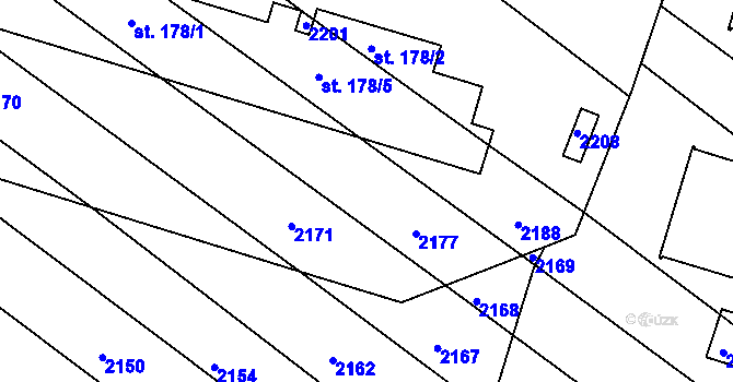 Parcela st. 500/17 v KÚ Želetice u Znojma, Katastrální mapa