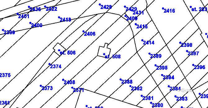 Parcela st. 508 v KÚ Želetice u Znojma, Katastrální mapa