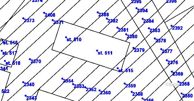 Parcela st. 511 v KÚ Želetice u Znojma, Katastrální mapa