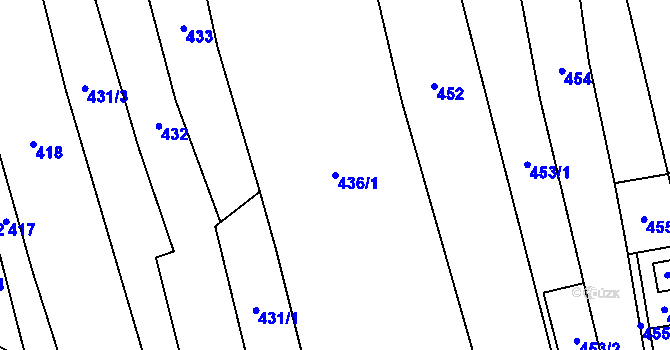 Parcela st. 436/1 v KÚ Lhotka u Berouna, Katastrální mapa